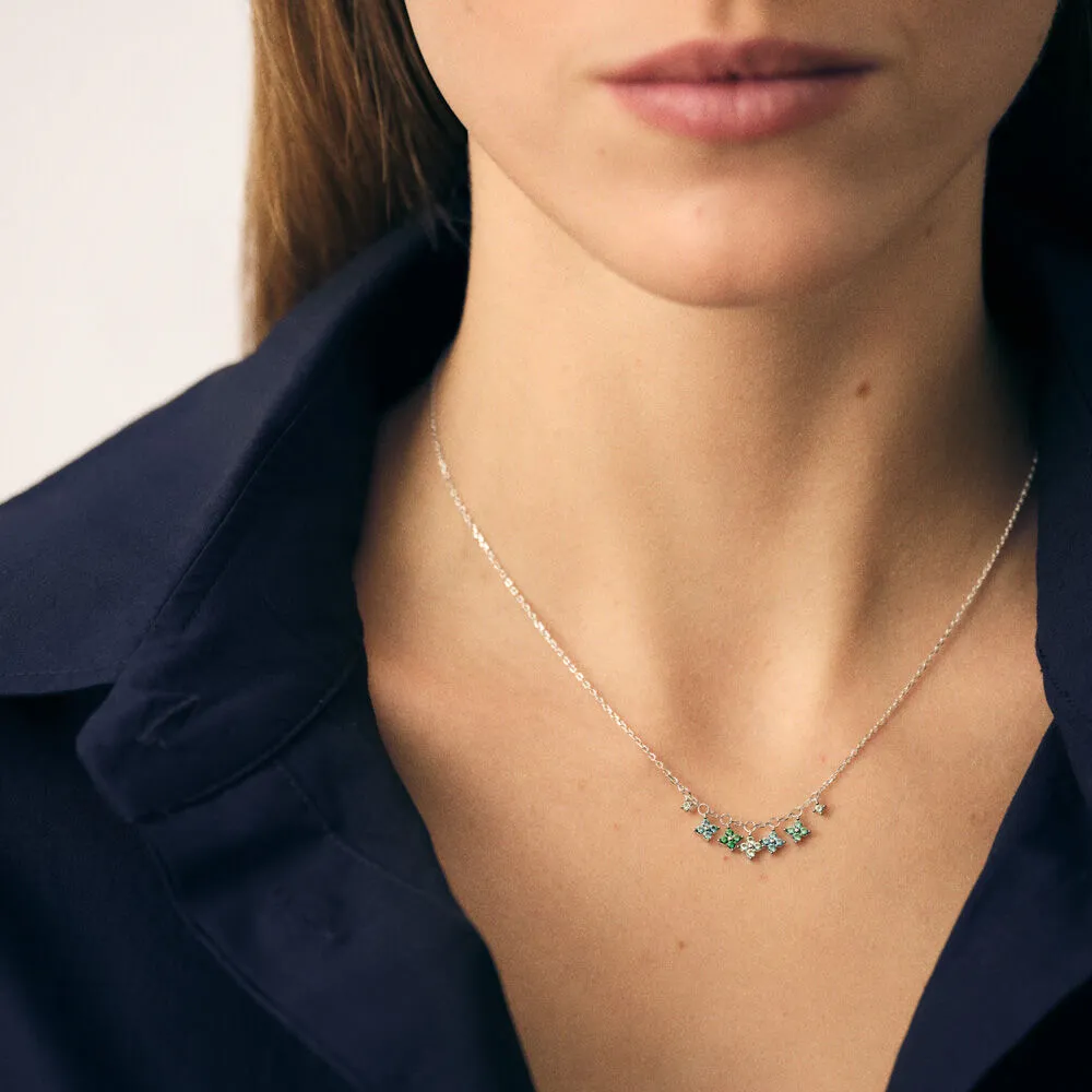 Collar corto Agatha Paris Beloved de plata de ley con pampillas multicolor 02620641-255-TU