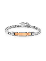 Pulsera Nomination Strong Acero Plateado y Rosado y Diamante 028321/034