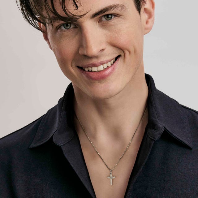 Collar Nomination Strong Diamond Cruz con 5 Diamantes Negros 028331/007