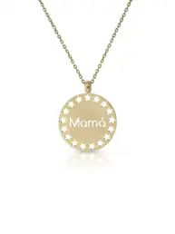 Collar LaPetra Mamá chapa estrellas en oro de 18k con cadena lisa 12847