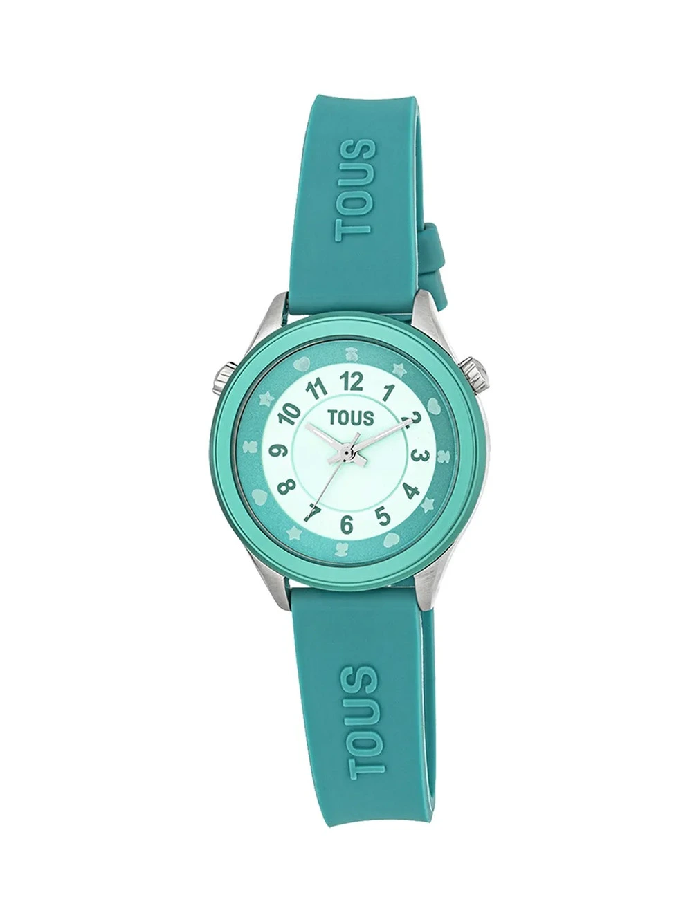 Reloj analógico Tous Mini Self Time de acero y silicona verde 200358053