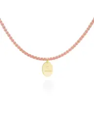 Gargantilla MARINA GARCÍA MAMÁ melocotón en plata dorada y acero PVD 90823GM