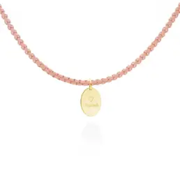 Gargantilla MARINA GARCÍA MAMÁ melocotón en plata dorada y acero PVD 90823GM