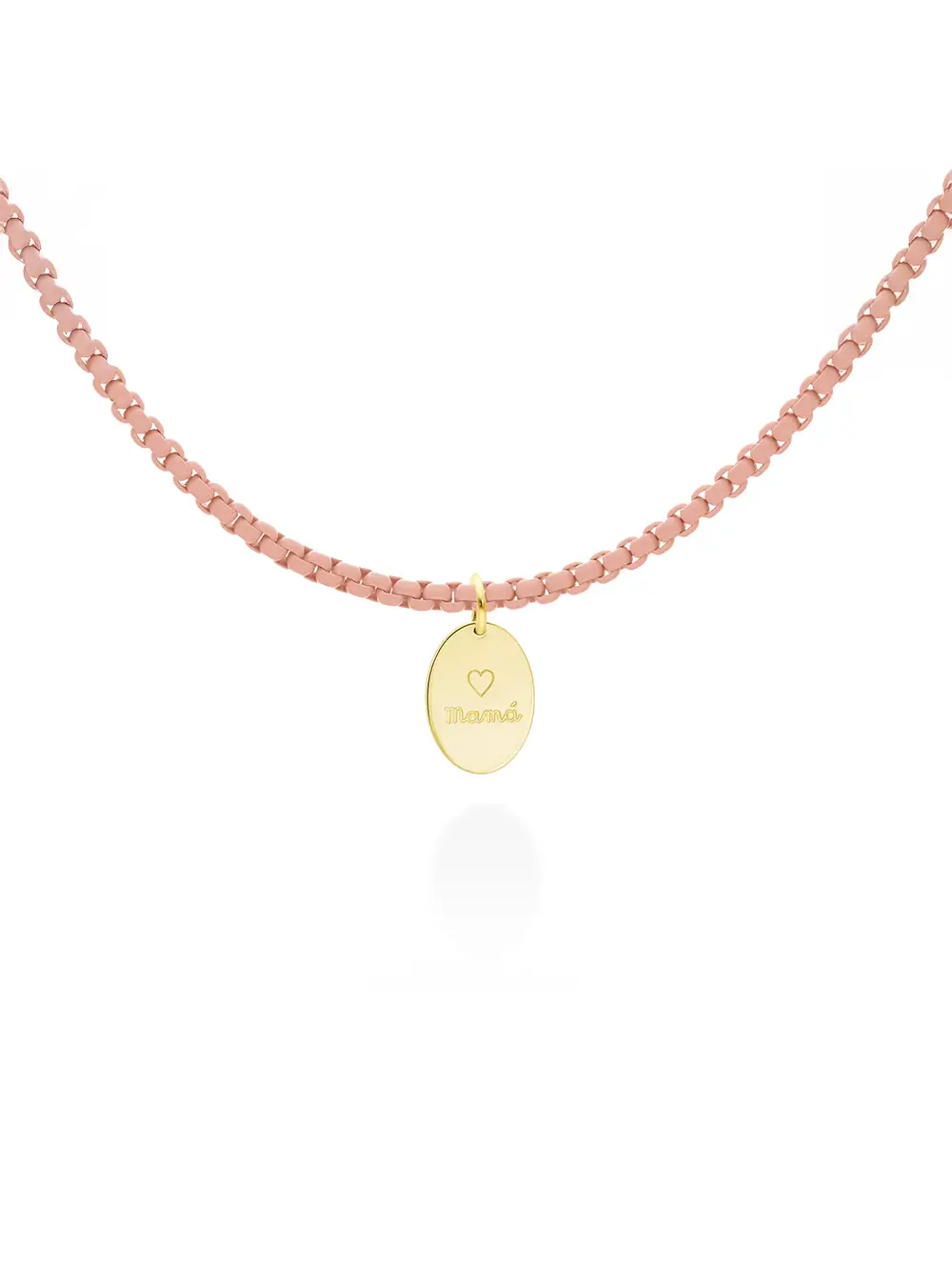 Gargantilla MARINA GARCÍA MAMÁ melocotón en plata dorada y acero PVD 90823GM