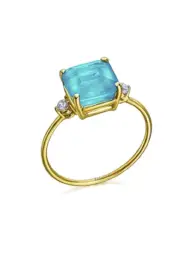 Anillo Le Carré Blue Love oro 18K con topacios GA143OA13