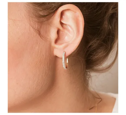 Aros Le Carré Daily Diamonds oro 18K con pavé de diamantes GB100OA00