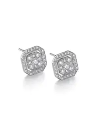 Pendientes Le Carré OCTO oro blanco 18K con diamantes GB178OB00