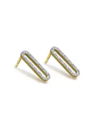 Pendientes Le Carré Hebilla oro 18K con diamantes GB184OA00