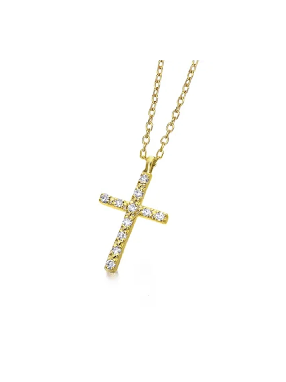 Colgante cruz Le Carré oro 18K con diamantes modelo Faith GD039OA00