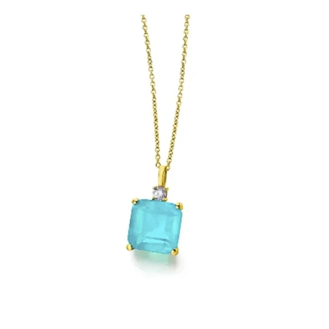 Colgante Le Carré Blue Love oro 18K con topacio azul GD138OA00