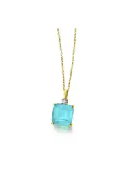 Colgante Le Carré Blue Love oro 18K con topacio azul GD138OA00