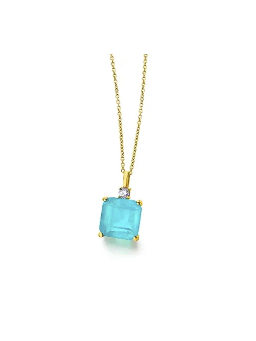 Colgante Le Carré Blue Love oro 18K con topacio azul GD138OA00