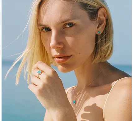 Colgante Le Carré Blue Love oro 18K con topacio azul GD138OA00