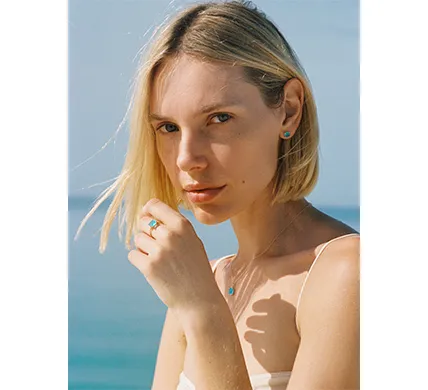 Colgante Le Carré Blue Love oro 18K con topacio azul GD138OA00