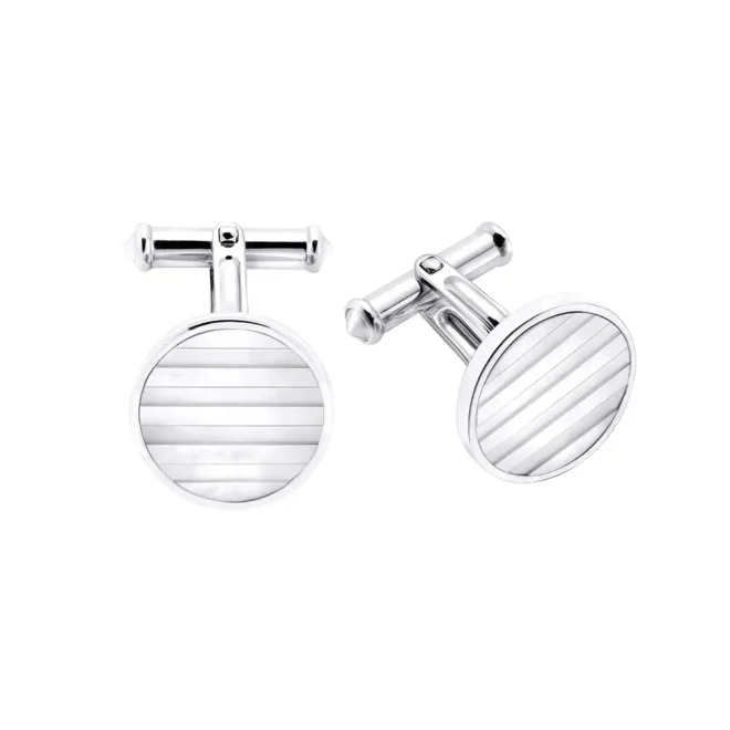 Gemelos de plata Durán Exquse con madreperla y acabado rodio 00074161