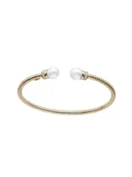 Brazalete Durán Exquse TuboGas de plata dorada con perla y circonitas 00512139