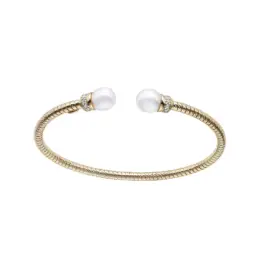Brazalete Durán Exquse TuboGas de plata dorada con perla y circonitas 00512139