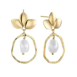 Pendientes Durán Exquse Coco de plata dorada con perla barroca 00513047