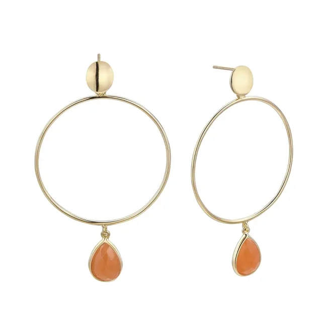 Pendientes Durán Exquse Mediterraneo de plata dorada con aventurina 00513107