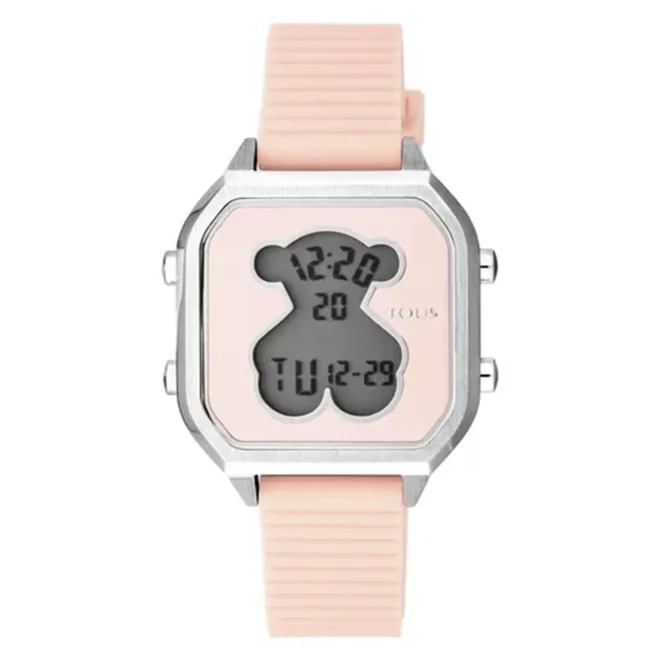 Reloj digital rosa con correa de silicona TOUS D-Bear Teen 100350385