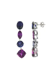 Pendientes Salvatore Plata con circonitas azules y rosas 136A0749