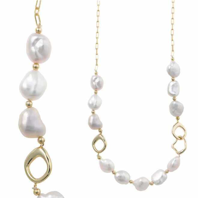 Collar perlas irregulares Salvatore Plata 164C0105