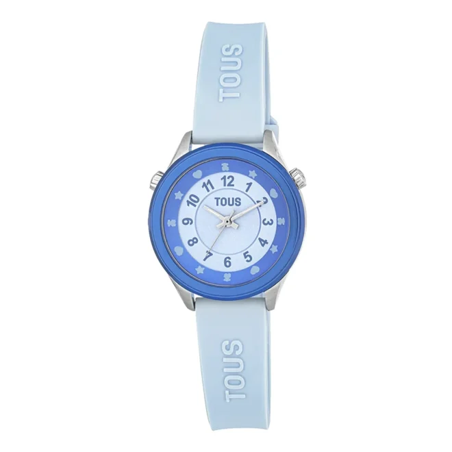 Reloj analógico Mini Self Time azul TOUS de acero con correa de silicona – 200358052