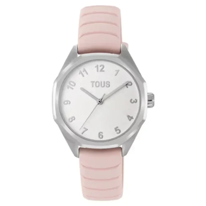 Reloj analógico rosa con correa de caucho TOUS Now KDT 3000142900