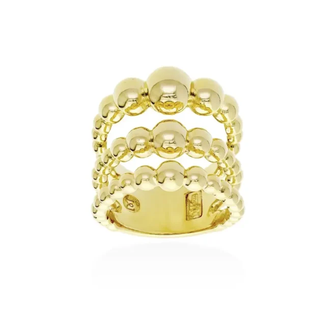 Anillo triple aro Marina García de plata bañada en oro 91124SD