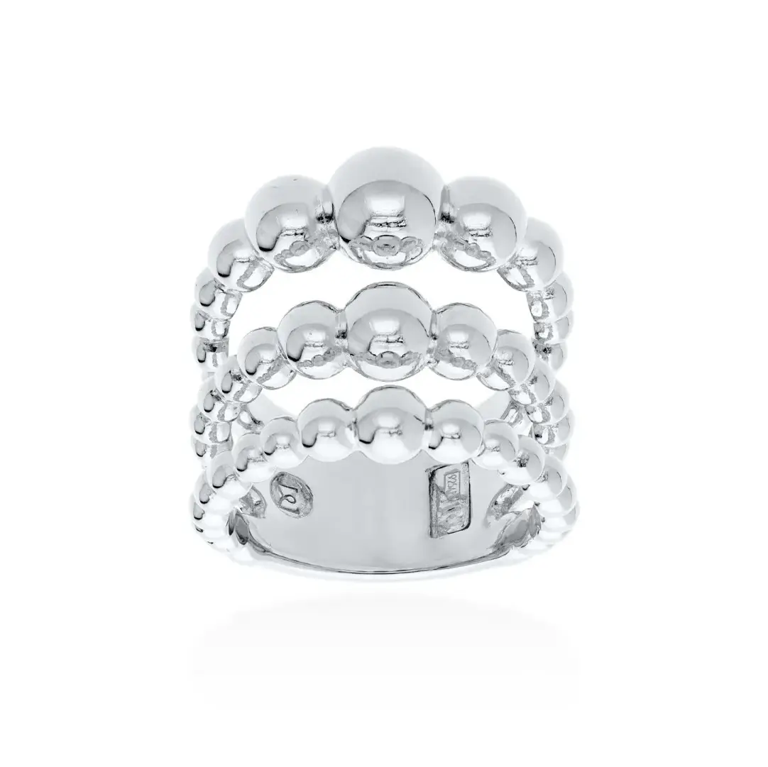 Anillo triple aro Marina García de plata bañada en oro 91124SD