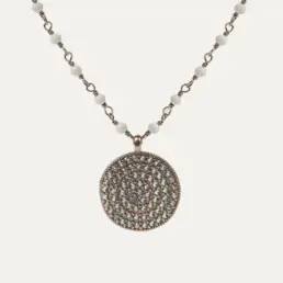 Colgante Sunfield Áine de plata bañada en oro rosa con circonitas verde mint CL065020/2/55