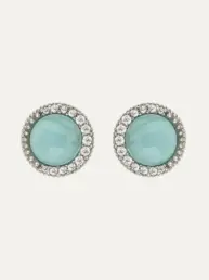 Pendientes Sunfield Zinnia de plata con cuarzo azul aguamarina y circonitas PE064780/49