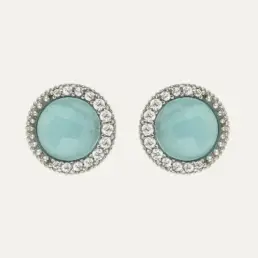 Pendientes Sunfield Zinnia de plata con cuarzo azul aguamarina y circonitas PE064780/49