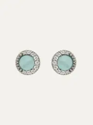 Pendientes Sunfield Zinnia Mini de plata con cuarzo azul aguamarina y circonitas PE064790/49