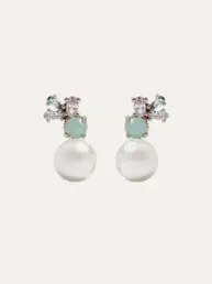 Pendientes Sunfield Némesis Coral de plata con calcedonia verde y circonitas PE065052/2