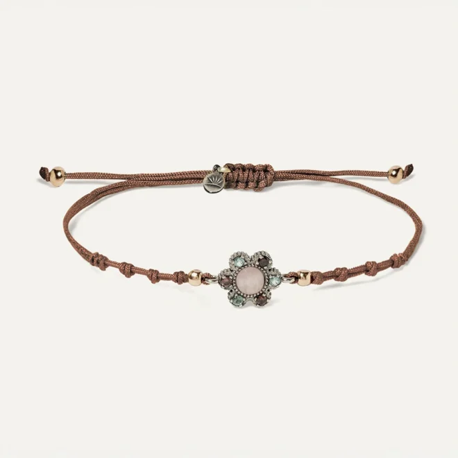 Pulsera Sunfield Celia Hirta en plata con cuarzo rosa y circonitas PU065210