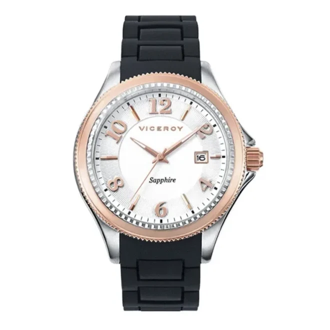 Reloj Viceroy de mujer colección Penélope Cruz en acero con bisel rosa, silicona y cristal de zafiro 47889-95