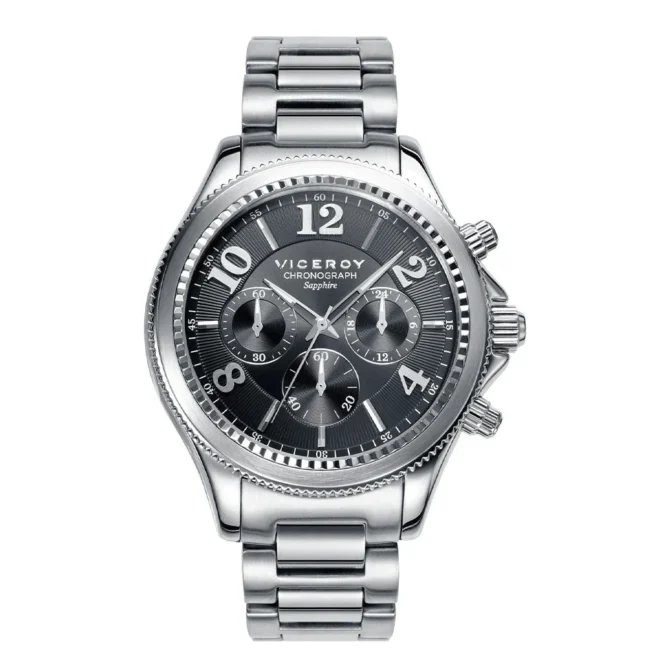 Reloj Viceroy de hombre colección Penélope Cruz con caja de acero, esfera negra y cristal de zafiro 47891-55