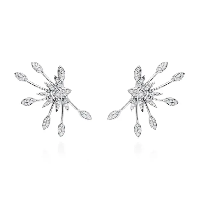 Pendientes trepadores de plata Marina García diseño elegante 91147PB