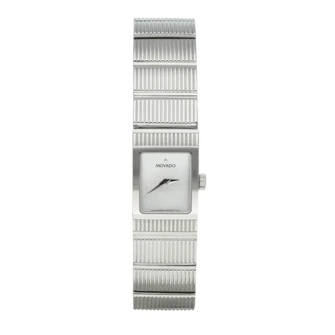 Reloj Movado Concerto de mujer con esfera blanca y pulsera de acero inoxidable 84.A1.1401