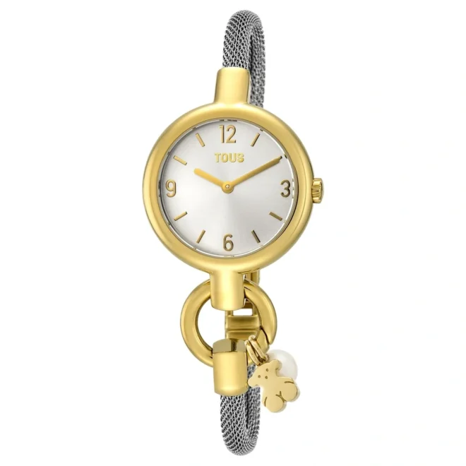 Reloj TOUS Hold Charms IP dorado con correa acero 800350860