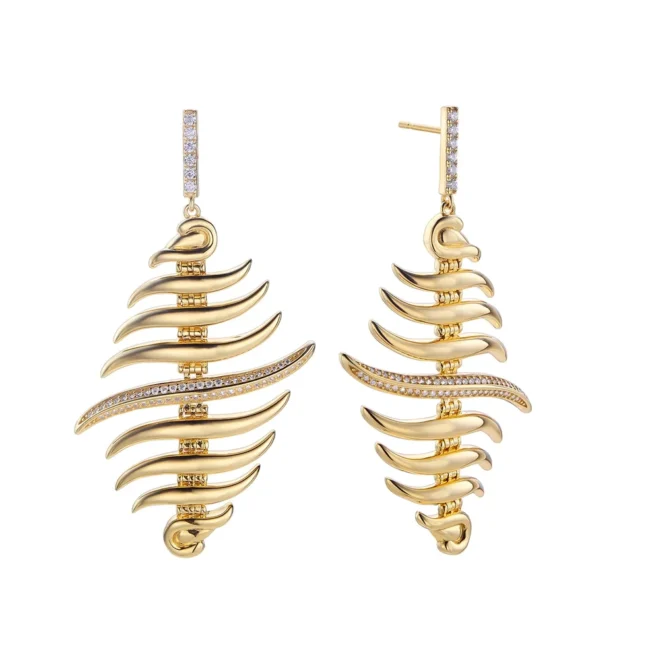 Pendientes de plata dorada Durán Exquse con topacio blanco – Edición Limitada – 00513413