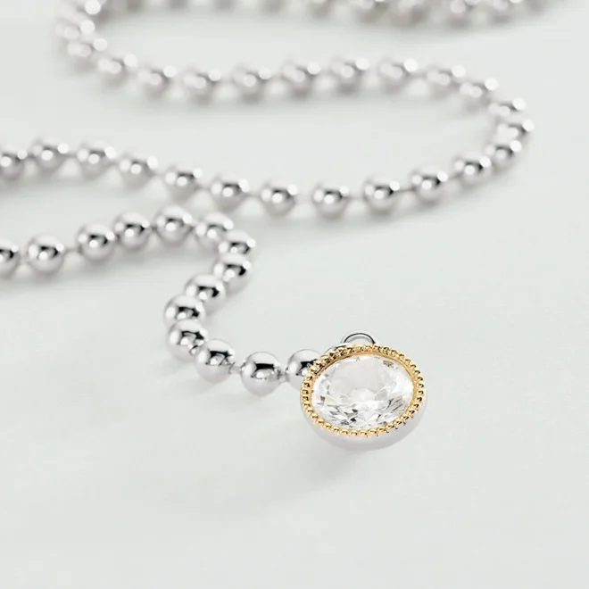 Collar largo BE Agatha Paris Cristal / Plateado colección María Pombo - 02651435-136-TU