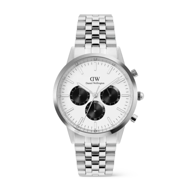 Reloj Daniel Wellington Iconic Chronograph panda plata DW00100872