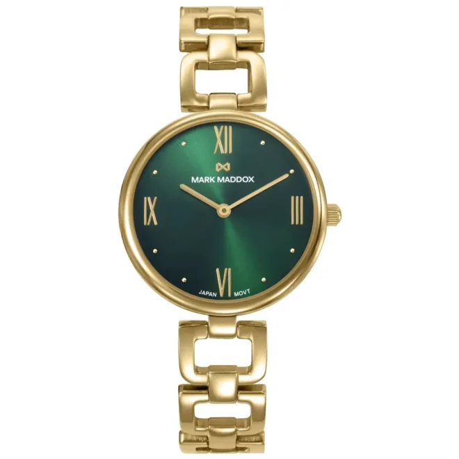 Reloj Mark Maddox mujer dorado esfera verde MM1033-63