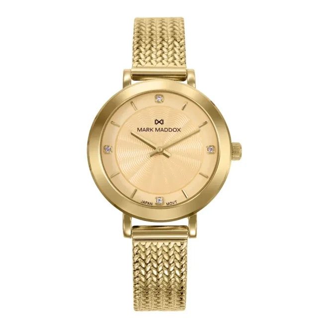Reloj Mark Maddox mujer dorado esfera cristales MM1034-27